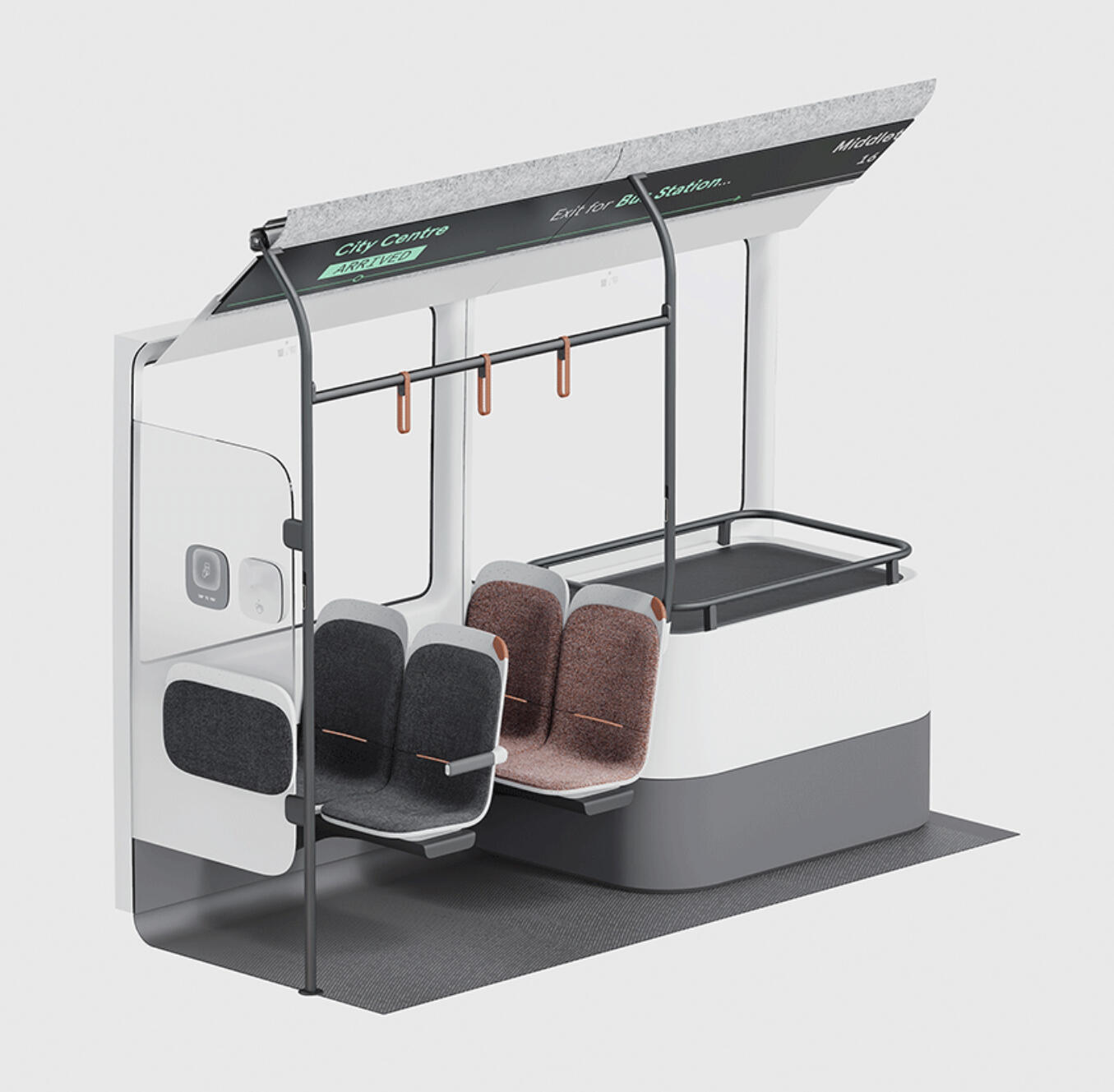 Arrival Bus: passenger interior design assembly