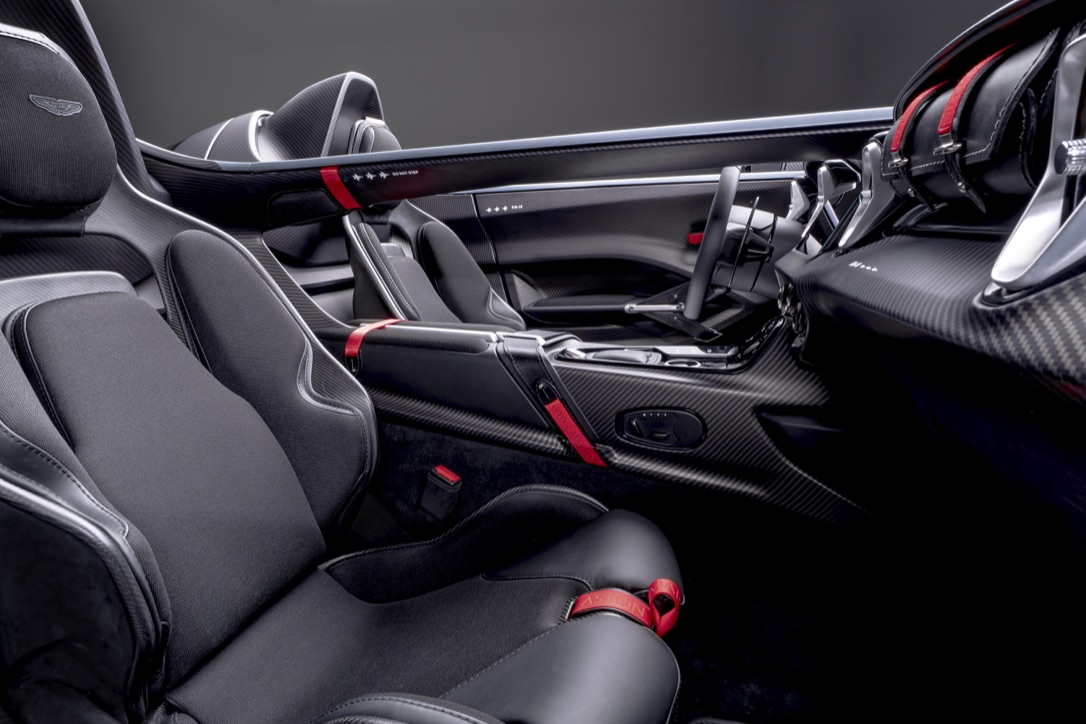 Aston Martin open-cockpit seating and carbon-fibre interior